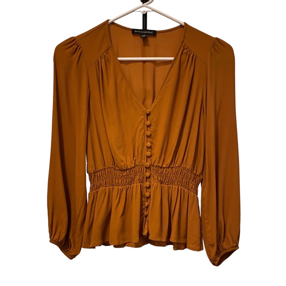 Banana Republic Mustard Boho Summer Blouse
Size XS Petite